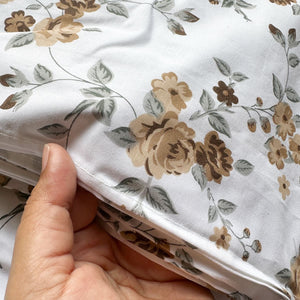 La Vie En Rose Mustard 250TC Cotton Percale Bed Sheet - Home Artisan