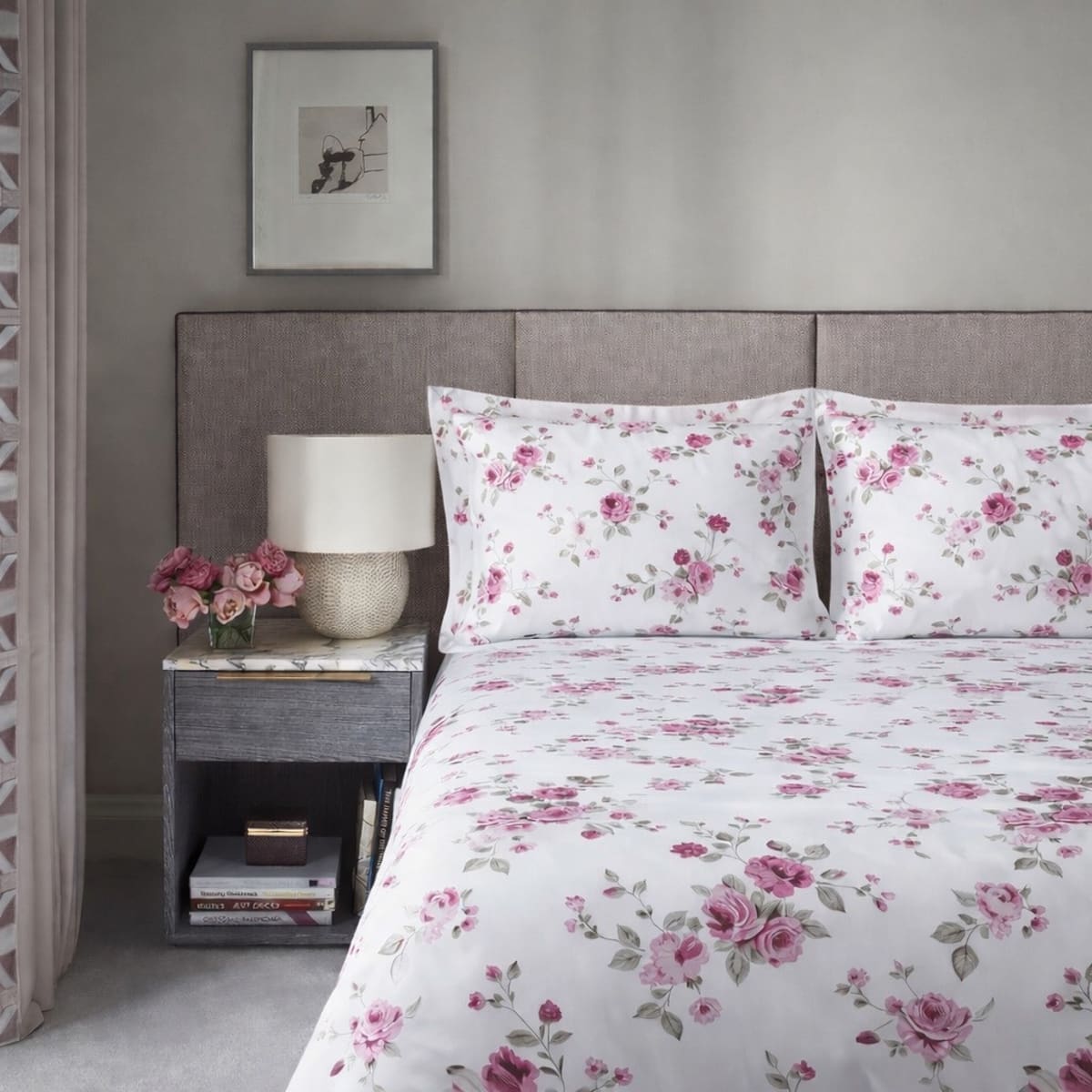 La Vie En Rose Pink 250TC Cotton Percale Bed Sheet - Home Artisan