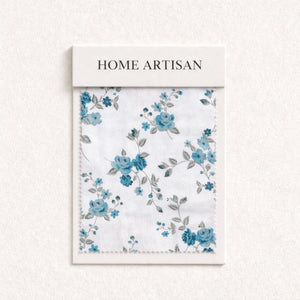 La Vie En Rose Blue 250TC Cotton Percale Bed Sheet - Home Artisan