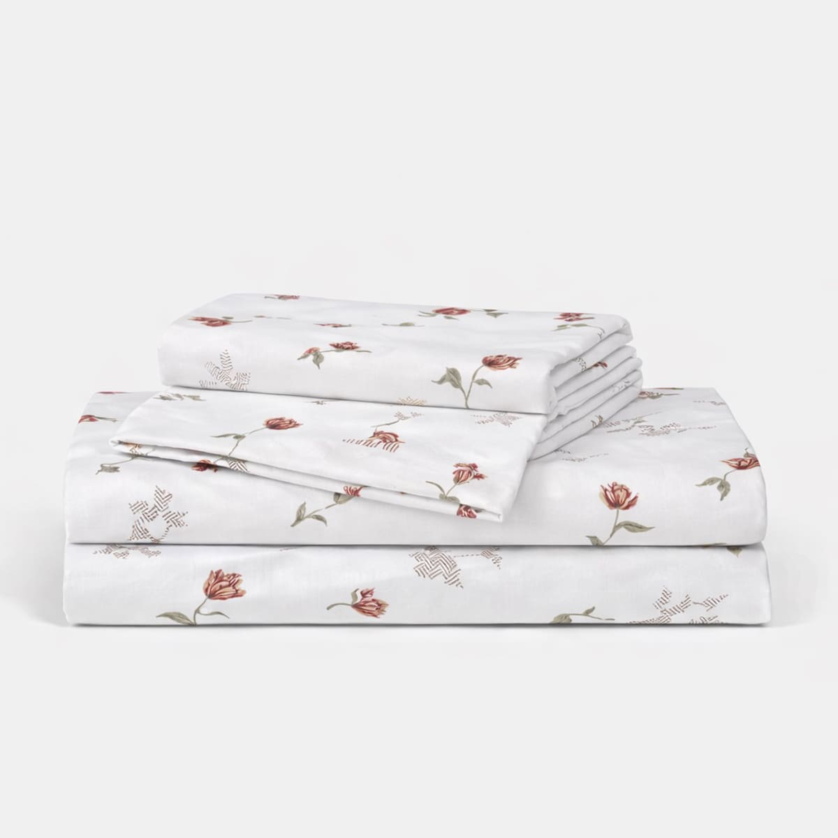 Spring Days Brown 250TC Cotton Percale Bed Sheet - Home Artisan