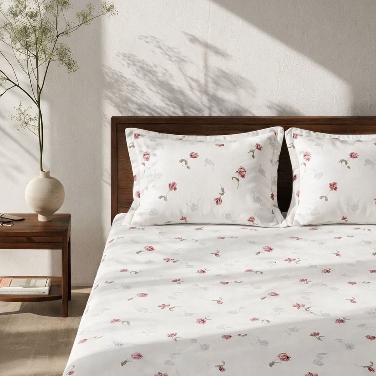 Spring Days Pink 250TC Cotton Percale Bed Sheet - Home Artisan