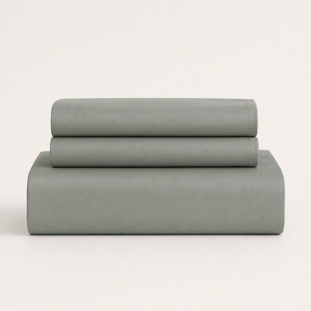 Eucalyptus Green 300TC Cotton Bed Sheet - Home Artisan