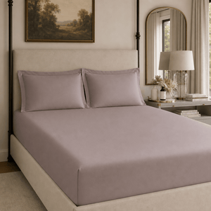 Taupe Brown 300TC Cotton Bed Sheet - Home Artisan