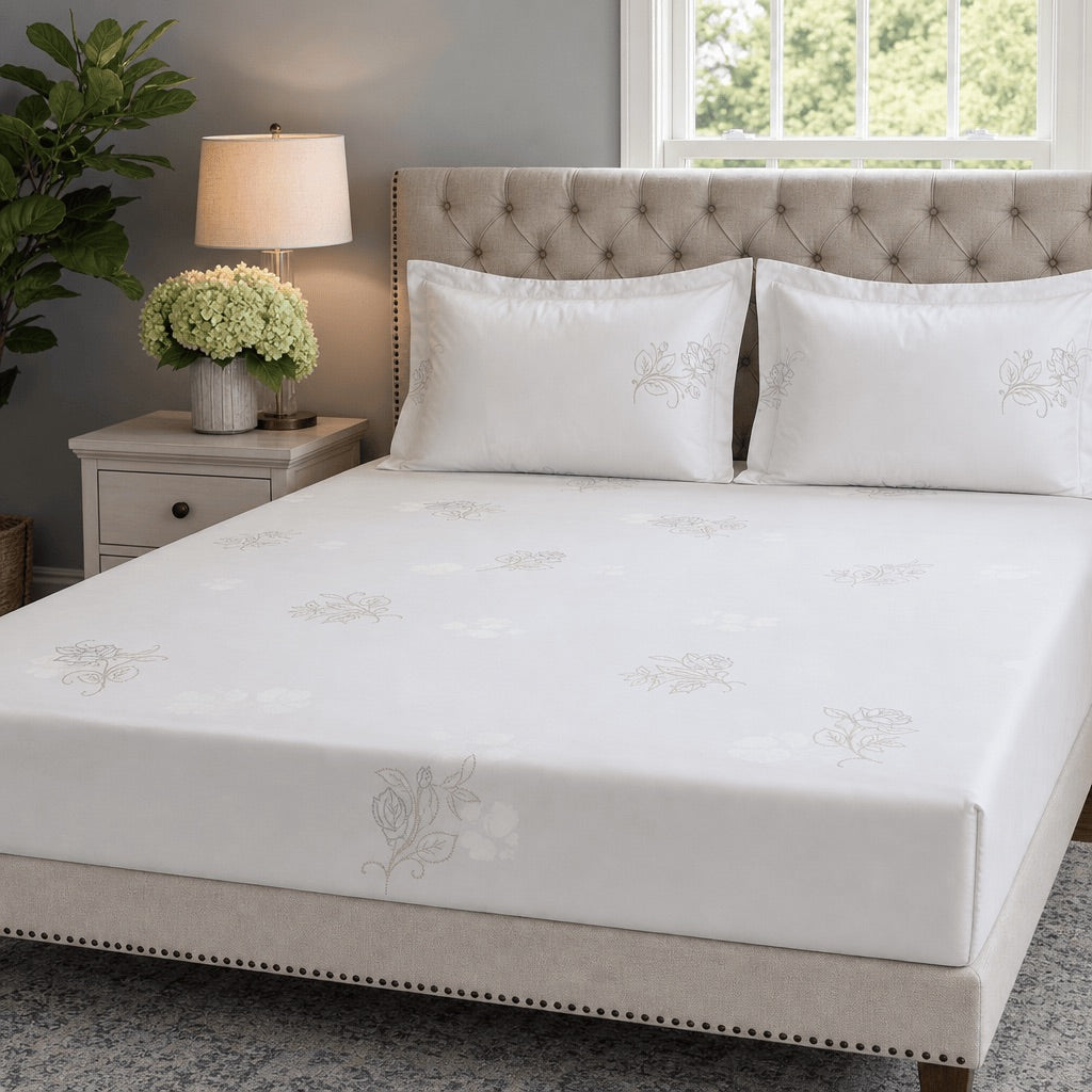 Cordelia 400 TC Cotton Bed Sheet - Home Artisan