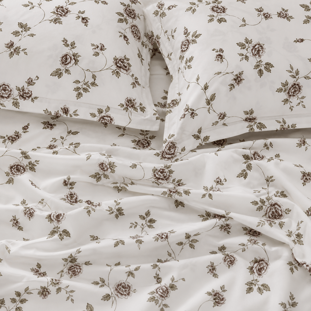 Anna Vintage Rose Garden 300TC Cotton Bed Sheet - Home Artisan