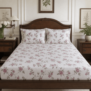 Seraphina Vintage Rose Garden 300TC Cotton Bed Sheet - Home Artisan