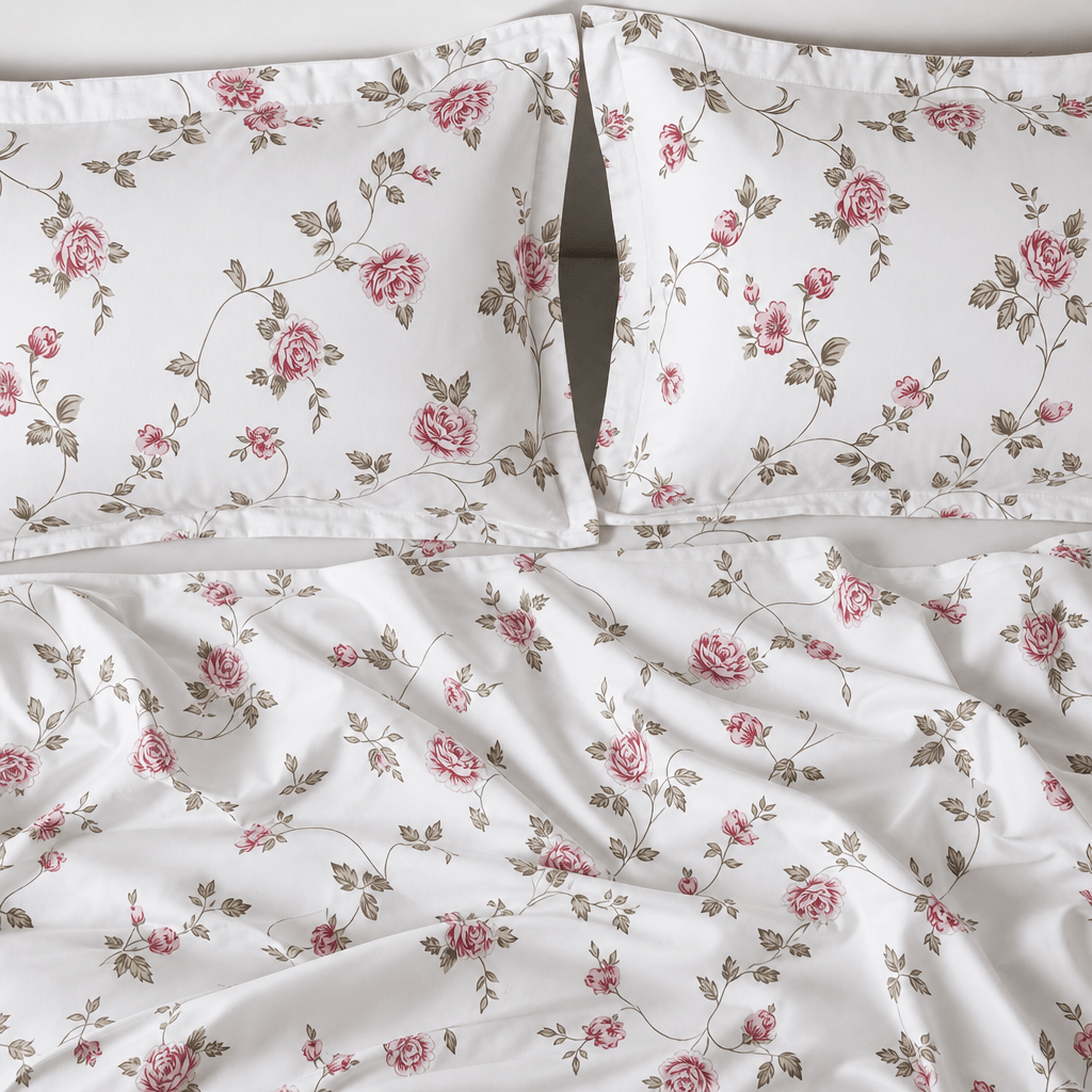 Seraphina Vintage Rose Garden 300TC Cotton Bed Sheet - Home Artisan