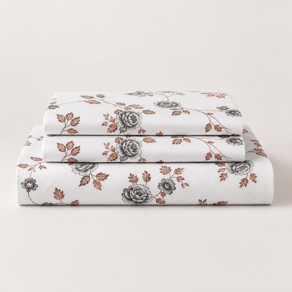 Vivienne Vintage Rose Garden 300TC Cotton Bed Sheet - Home Artisan