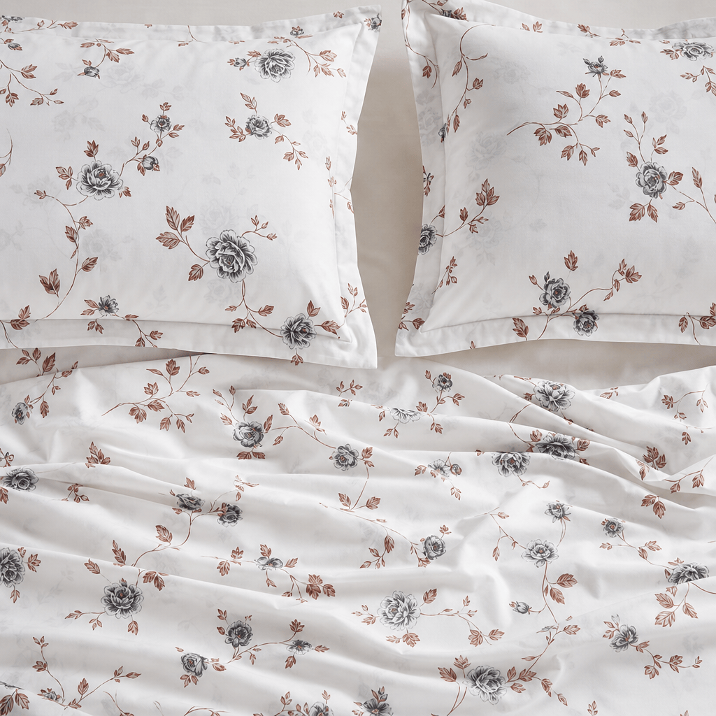 Vivienne Vintage Rose Garden 300TC Cotton Bed Sheet - Home Artisan