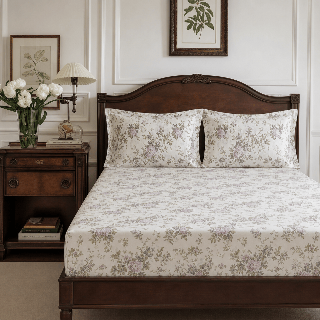 Eleanor Cottage Wildflowers 300TC Cotton Bed Sheet - Home Artisan
