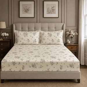 Kenneth Vintage Floral Garden 400TC Cotton Bed Sheet - Home Artisan