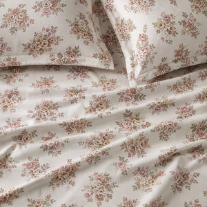 Amelia Vintage Rose 300TC Cotton Percale Bed Sheet - Home Artisan