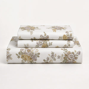 Beatrice Blue Garden 300TC Cotton Percale Bed Sheet - Home Artisan