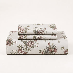 Daphne Sage Bouquet 300TC Cotton Percale Bed Sheet - Home Artisan
