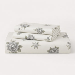 Grace Blue Garden 300TC Cotton Percale Bed Sheet - Home Artisan
