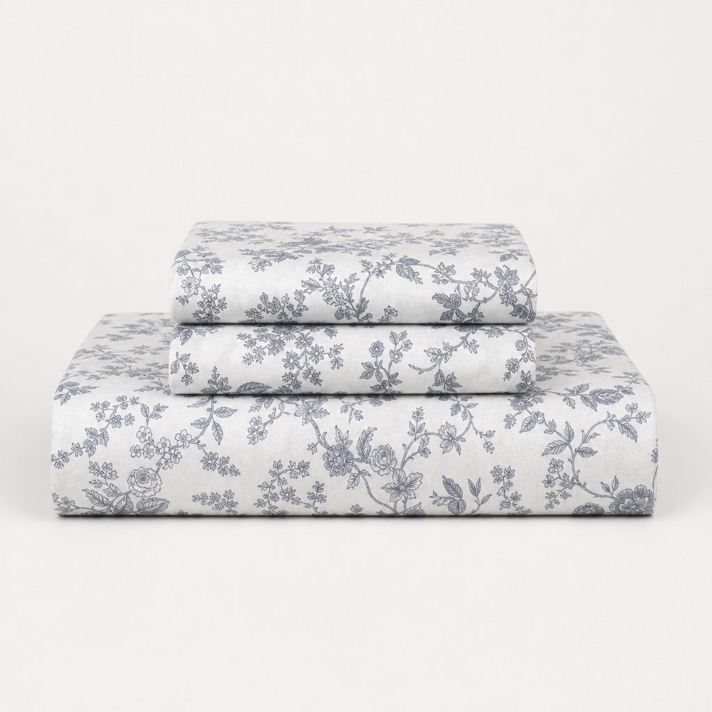 Ashwood Whisper Floral 300TC Cotton Bedsheet - Home Artisan