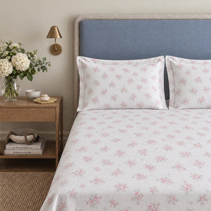 Blossom Mist Pink Floral 300TC Cotton Bedsheet