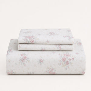 Blossom Mist Pink Floral 300TC Cotton Bedsheet - Home Artisan