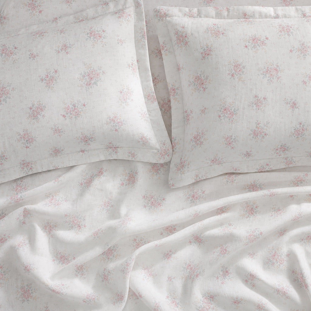 Blossom Mist Pink Floral 300TC Cotton Bedsheet - Home Artisan