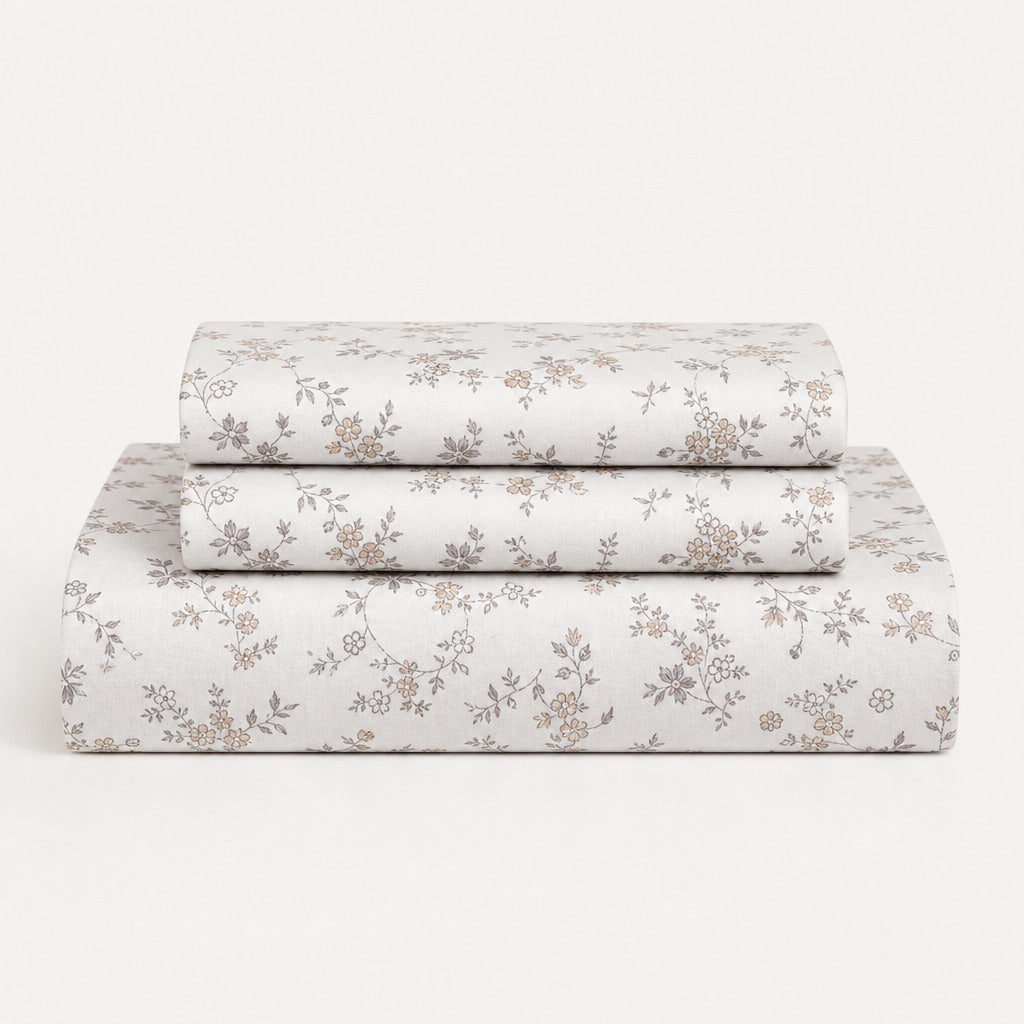 Dewdrop Meadow Floral 300TC Cotton Bedsheet