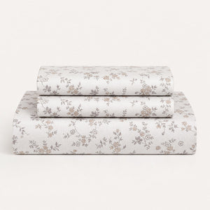 Dewdrop Meadow Floral 300TC Cotton Bedsheet - Home Artisan