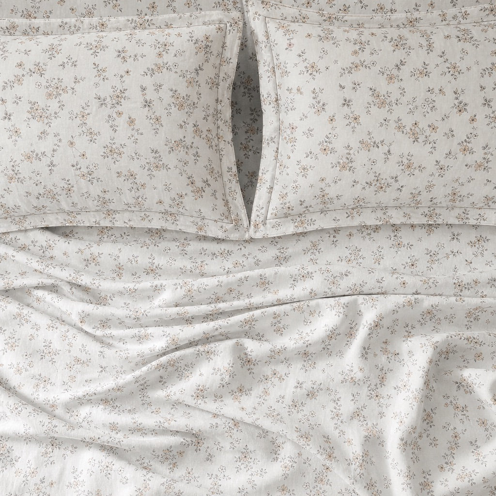 Dewdrop Meadow Floral 300TC Cotton Bedsheet - Home Artisan