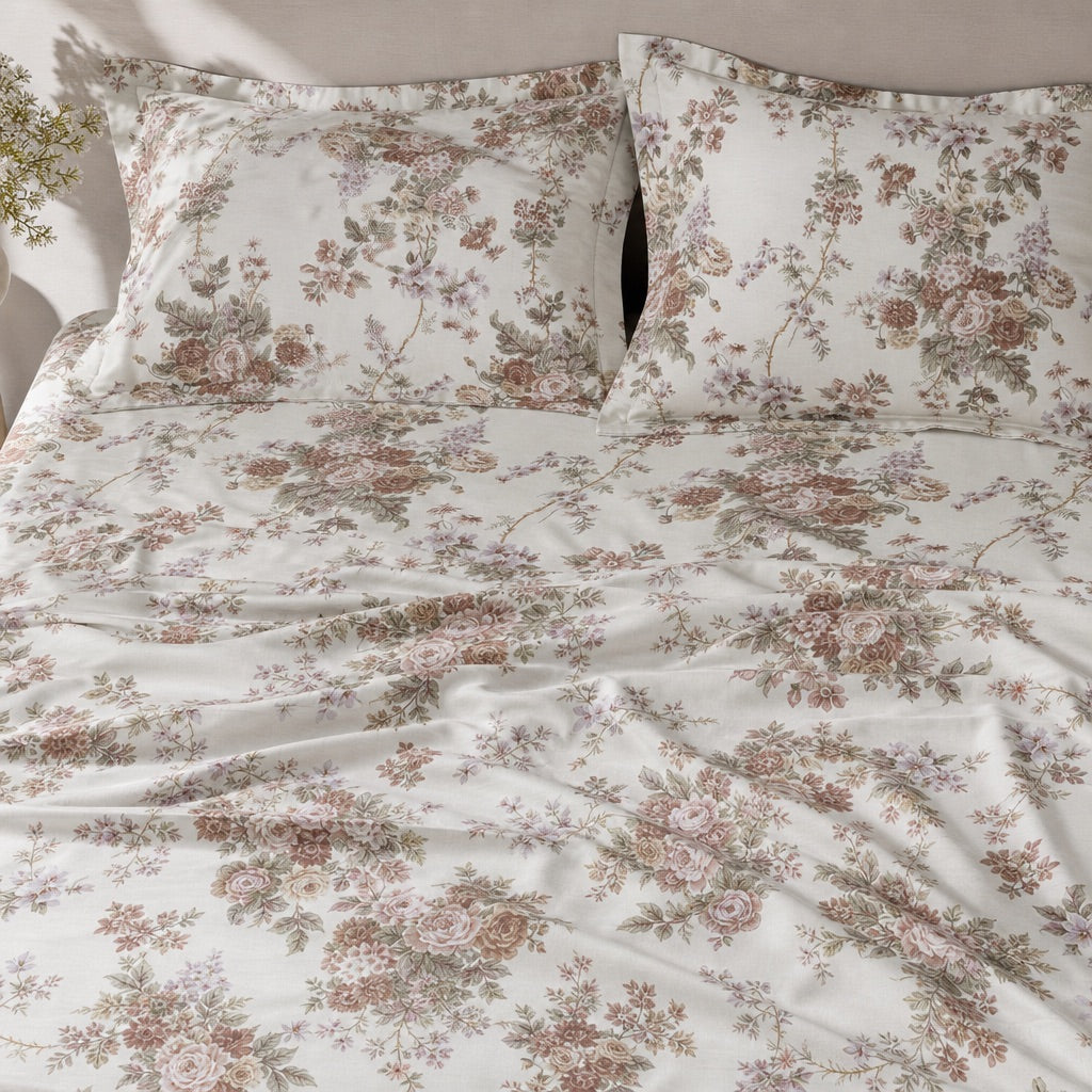 Fernwood Vintage Bouquet 300TC Cotton Bedsheet - Home Artisan