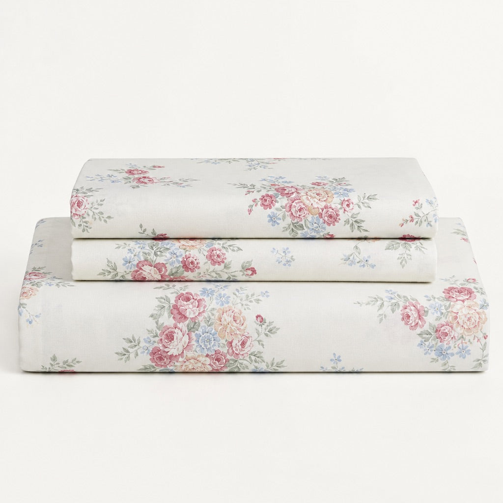 Gardenia Rose Bouquet 300TC Cotton Bedsheet