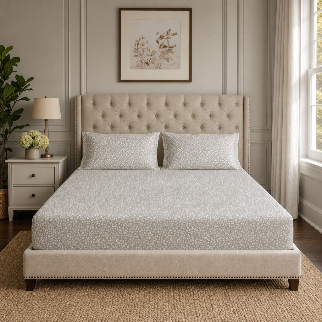 Heather Ditsy Floral 300TC Cotton Bedsheet - Home Artisan