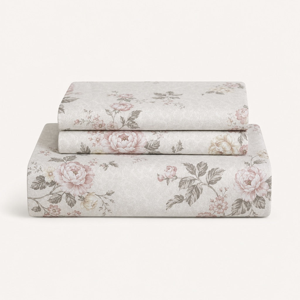 Juniper Rose Garden 300TC Cotton Bedsheet - Home Artisan