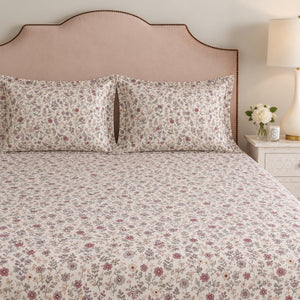 Luna Petal Floral 300TC Cotton Bedsheet