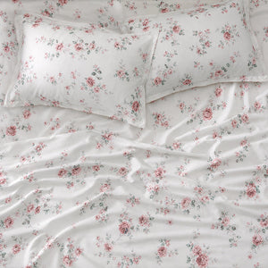 Meadow Frost Floral 300TC Cotton Bedsheet - Home Artisan