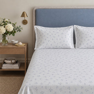 Nordic Snow Blossom 300TC Cotton Bedsheet