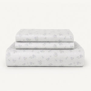 Nordic Snow Blossom 300TC Cotton Bedsheet - Home Artisan