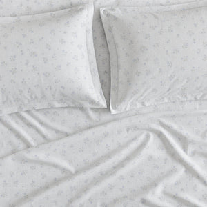 Nordic Snow Blossom 300TC Cotton Bedsheet - Home Artisan