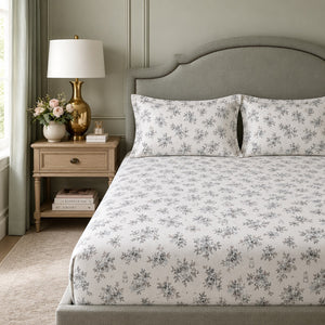 Oakhaven Blue Blossom 300TC Cotton Bedsheet