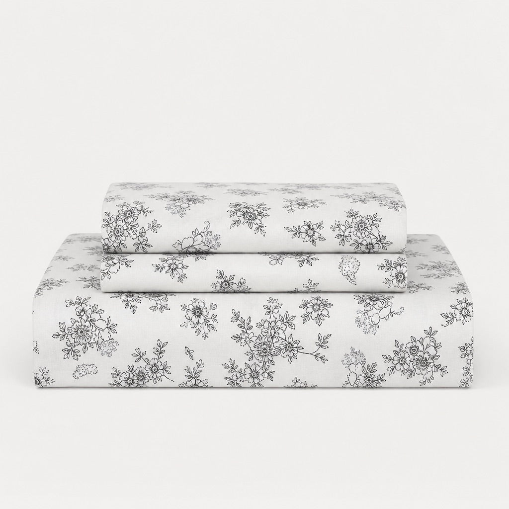 Oakhaven Blue Blossom 300TC Cotton Bedsheet - Home Artisan