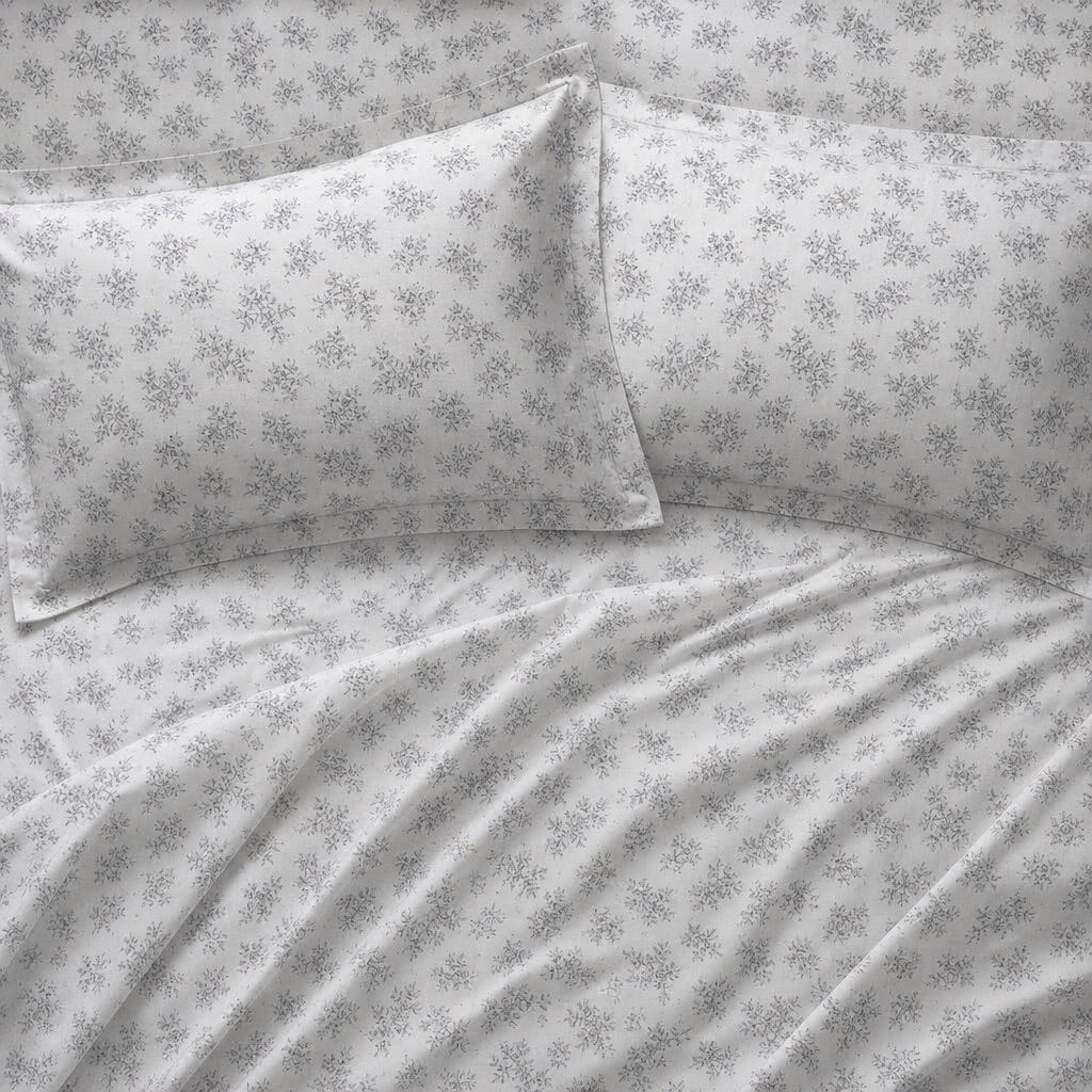 Oakhaven Blue Blossom 300TC Cotton Bedsheet - Home Artisan
