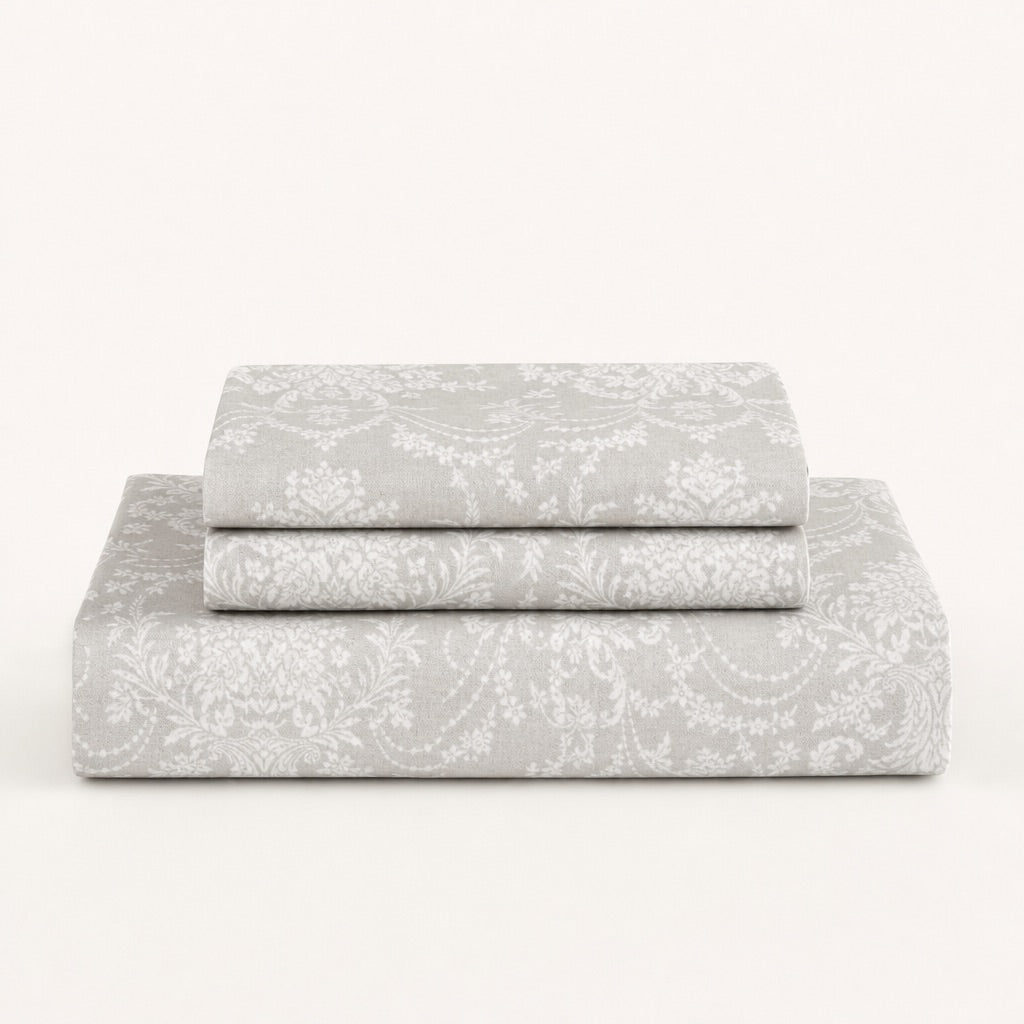 Quartz Botanical Floral 300TC Cotton Bedsheet - Home Artisan