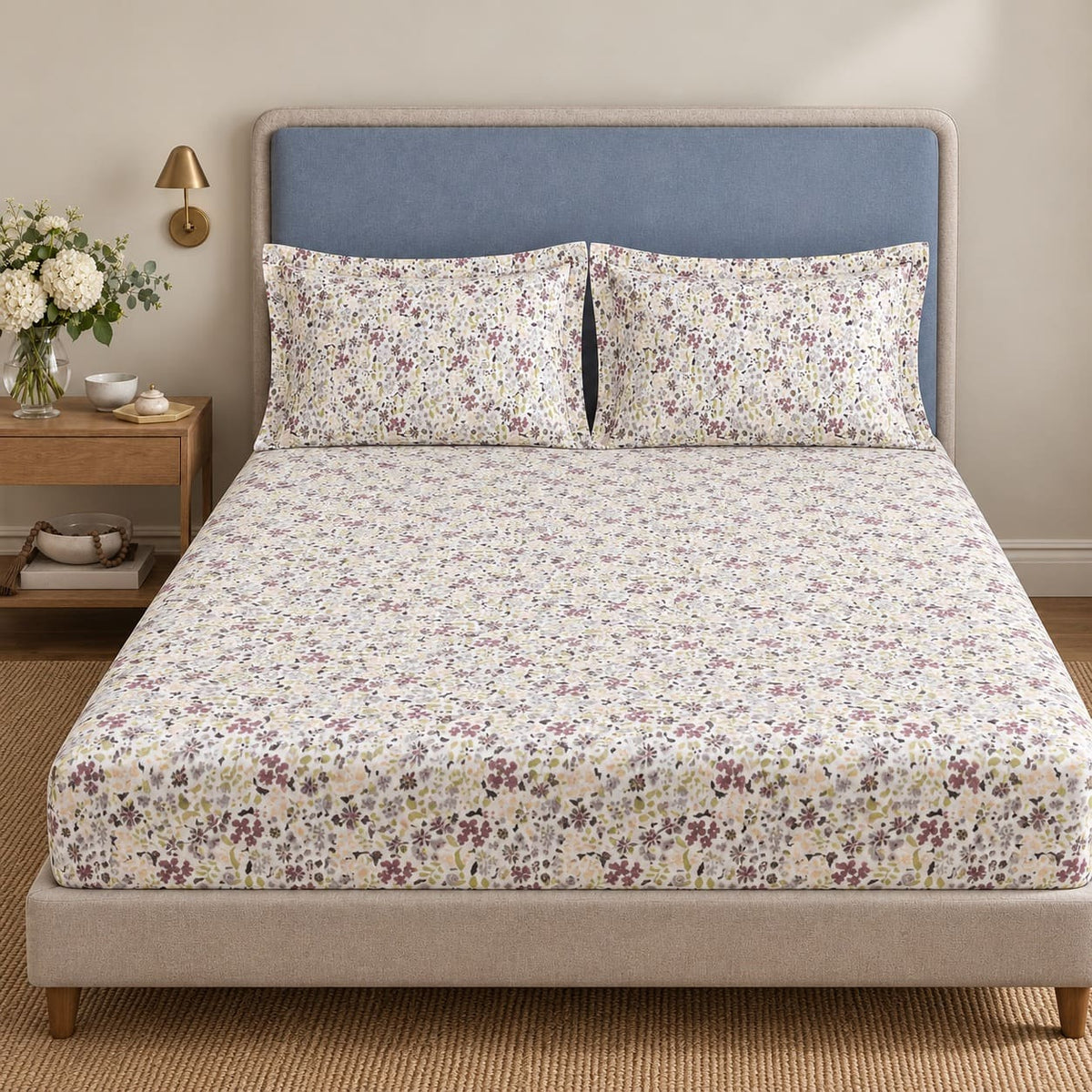Viola Lavender Meadow Bed Sheet - Home Artisan