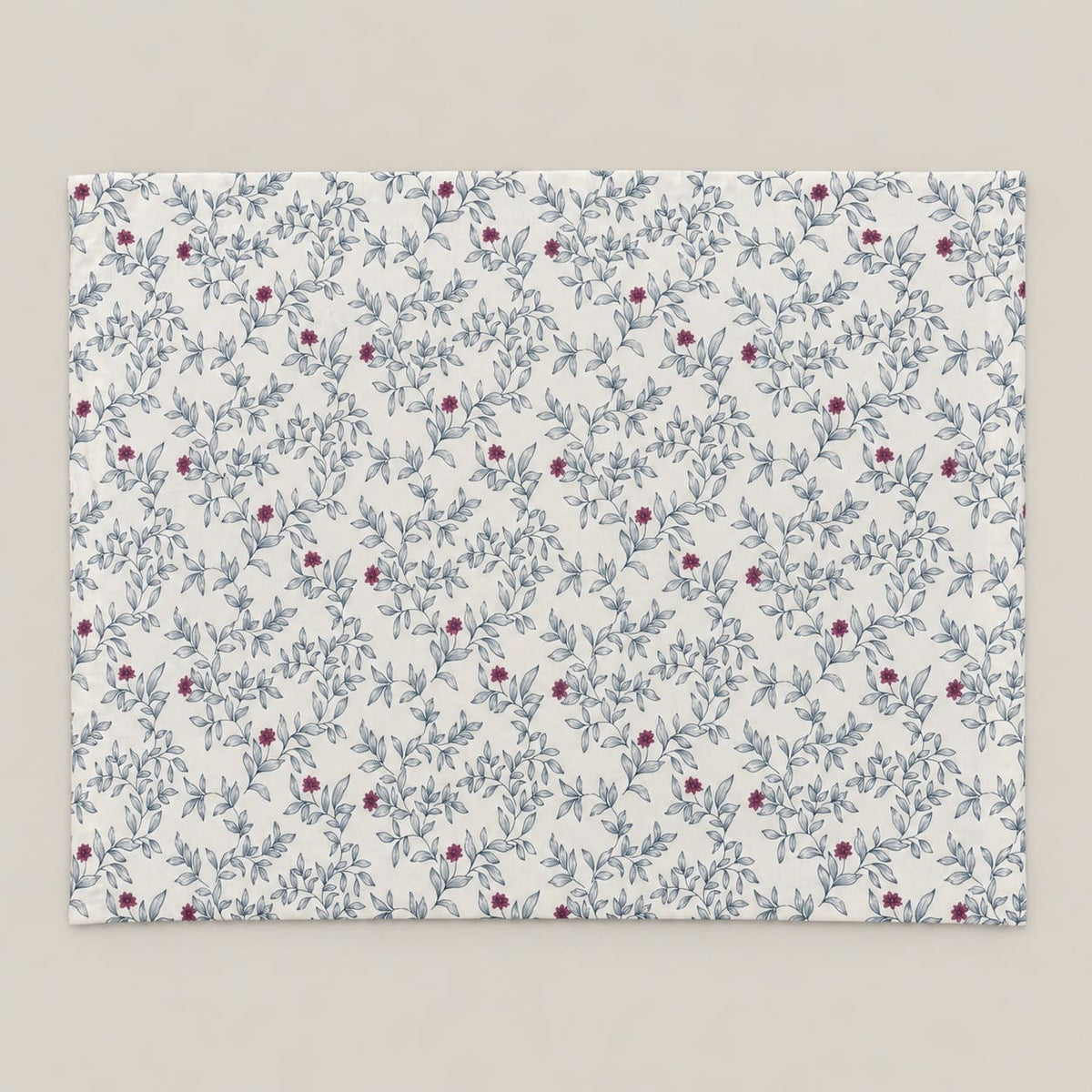 Camellia Blue Leaf and Pink Bud Bed Sheet - Home Artisan