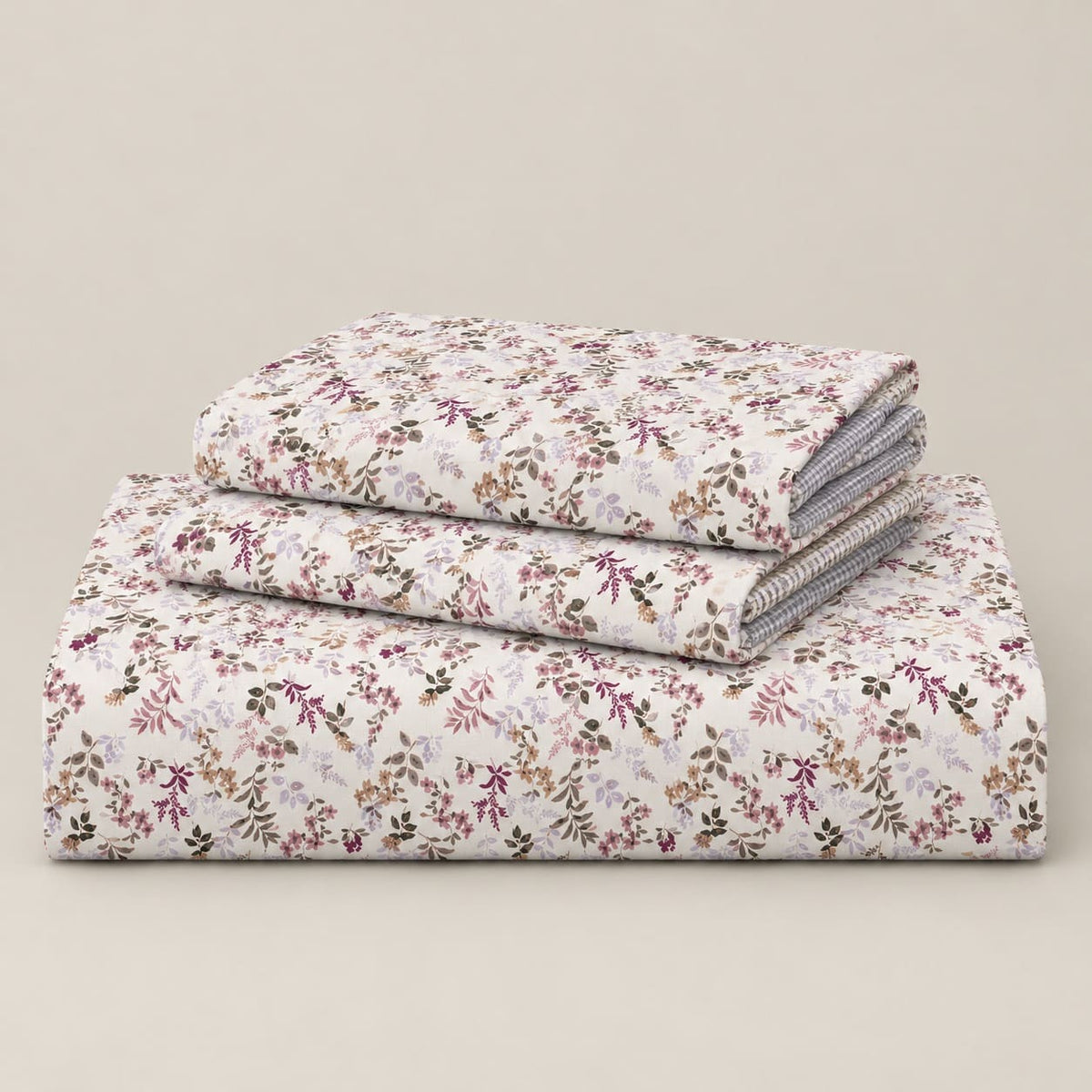 Verbena Pink Floral Sprig Bed Sheet - Home Artisan