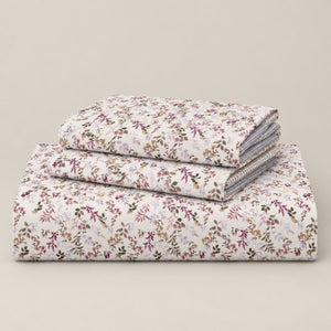 Verbena Pink Floral Sprig Bed Sheet - Home Artisan