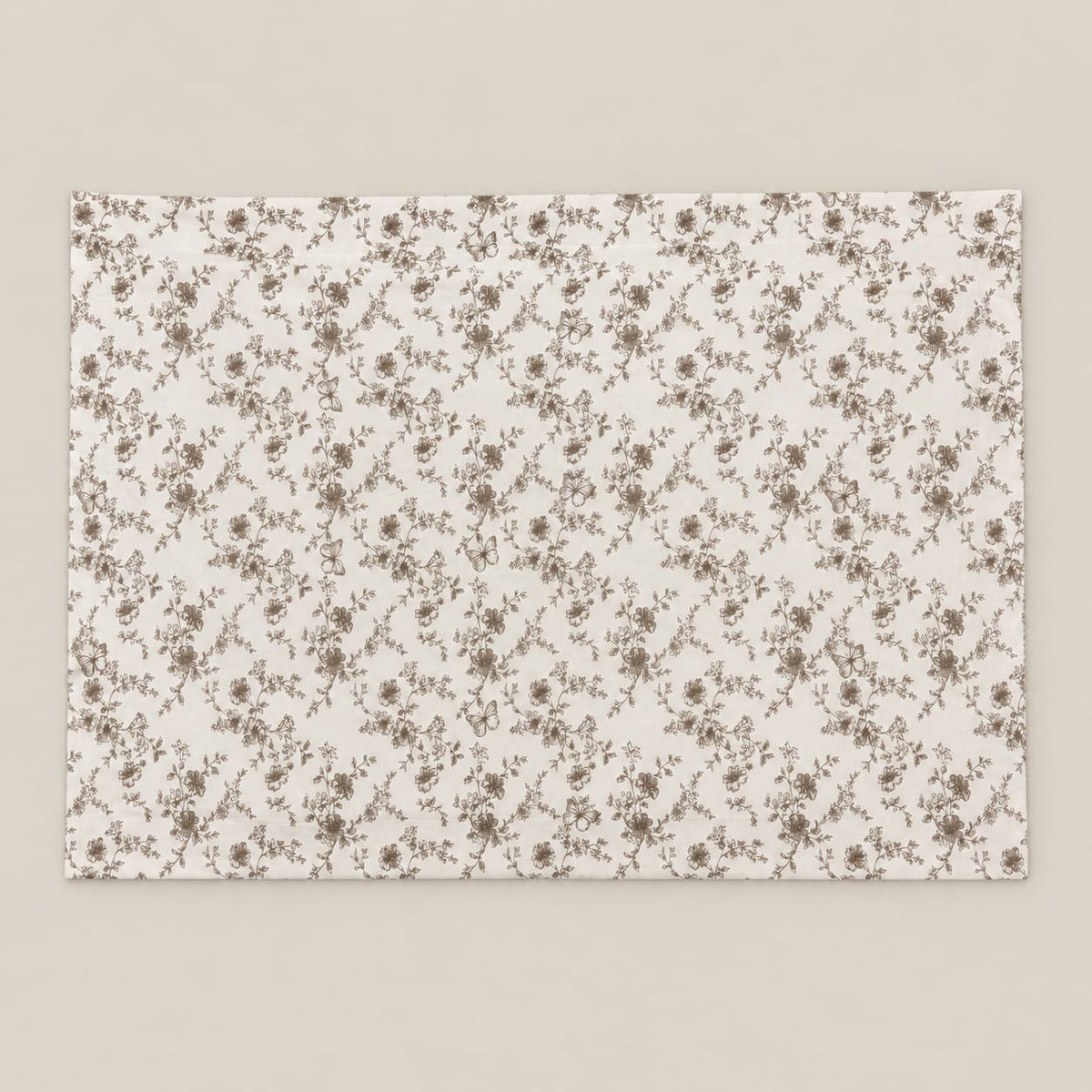 Magnolia Taupe Botanical Bed Sheet - Home Artisan
