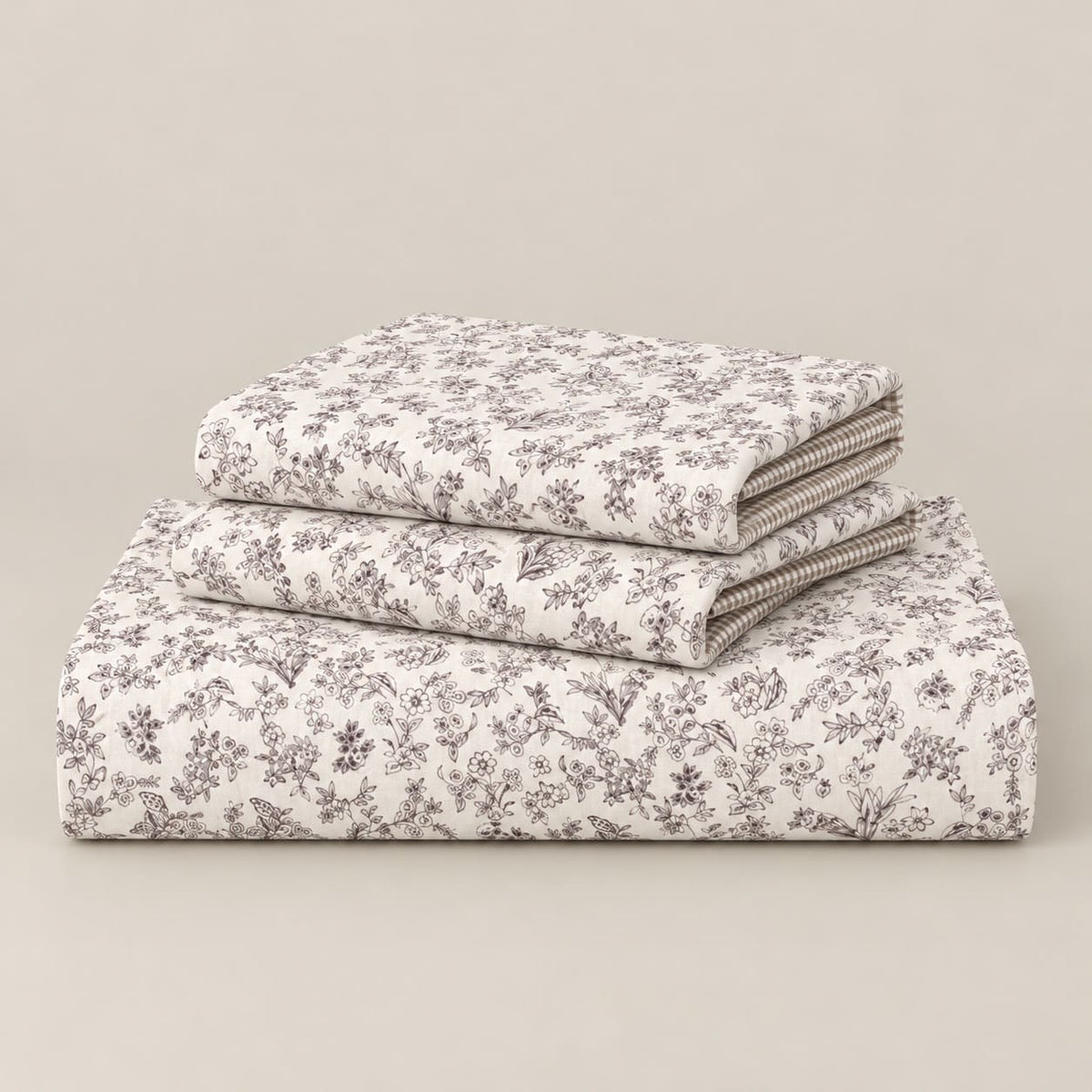 Linnea Grey Meadow Bed Sheet - Home Artisan