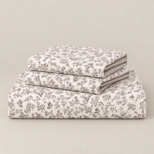 Linnea Grey Meadow Bed Sheet - Home Artisan