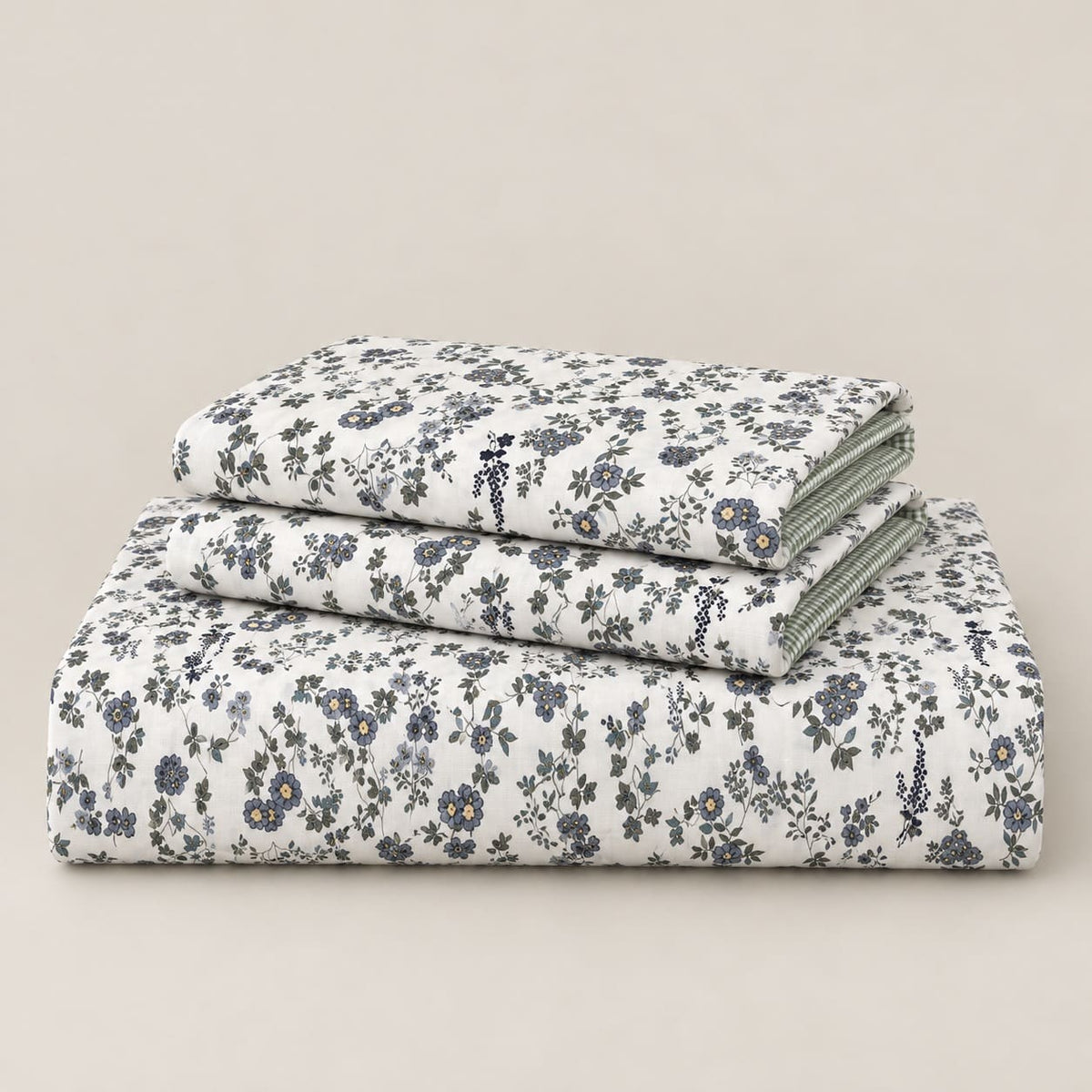 Aster Slate Blue Floral Bed Sheet - Home Artisan