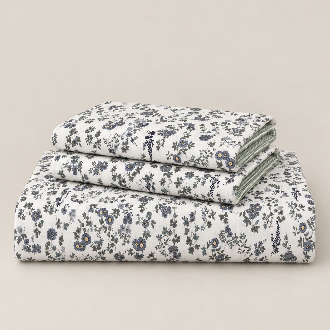 Aster Slate Blue Floral Bed Sheet - Home Artisan