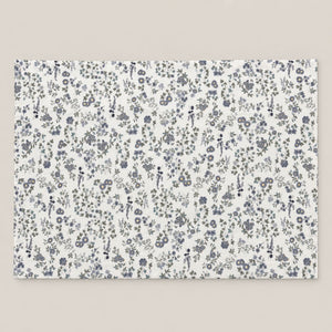 Aster Slate Blue Floral Bed Sheet - Home Artisan