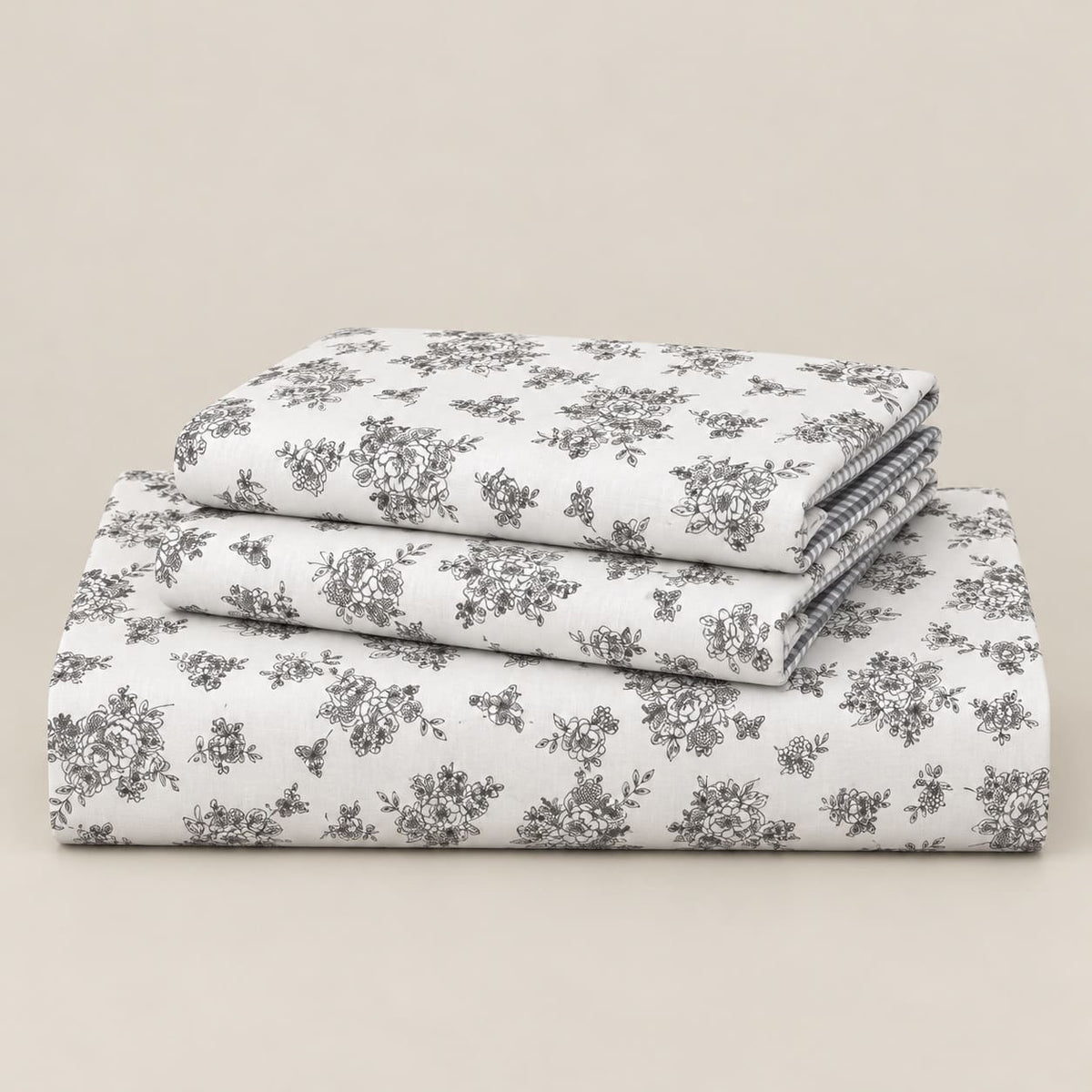 Dahlia Grey Garden Bouquet Bed Sheet - Home Artisan